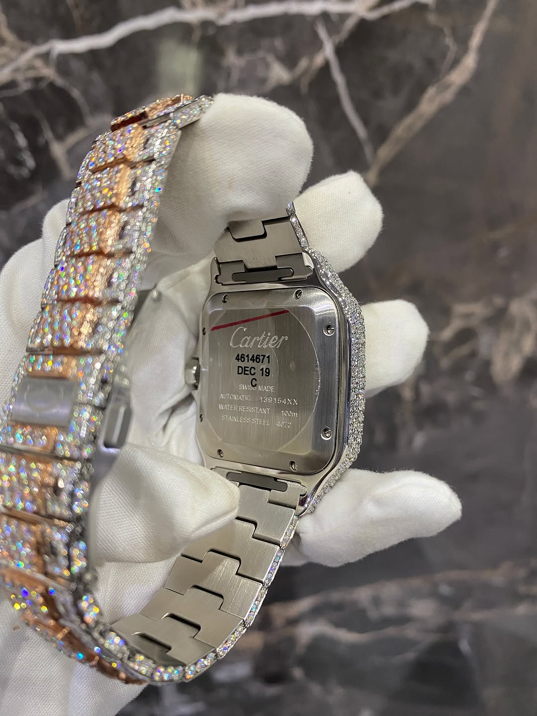 Santos VVS1 Moissanite 41mm 'Rose Gold'