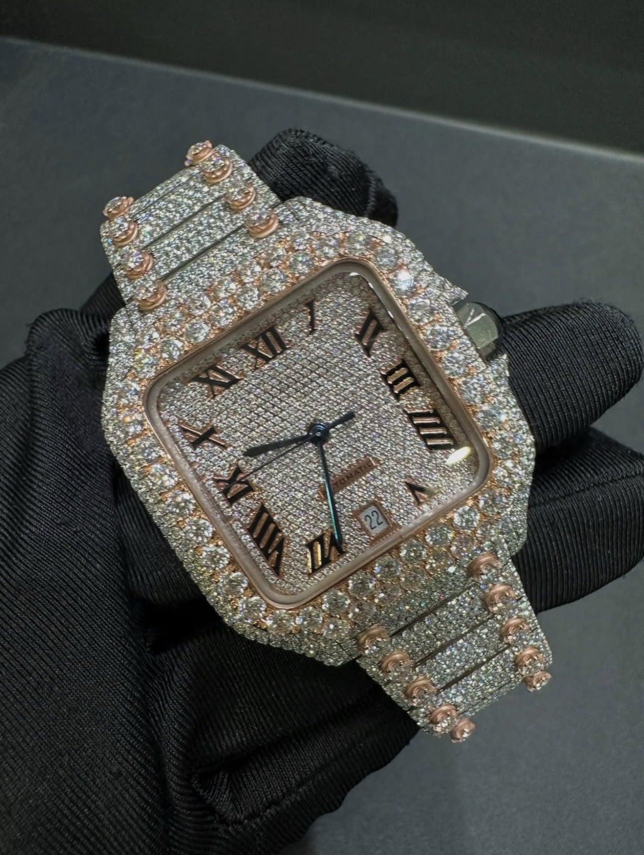 Santos VVS1 Moissanite 41mm Two-Tone 'Rose Gold'