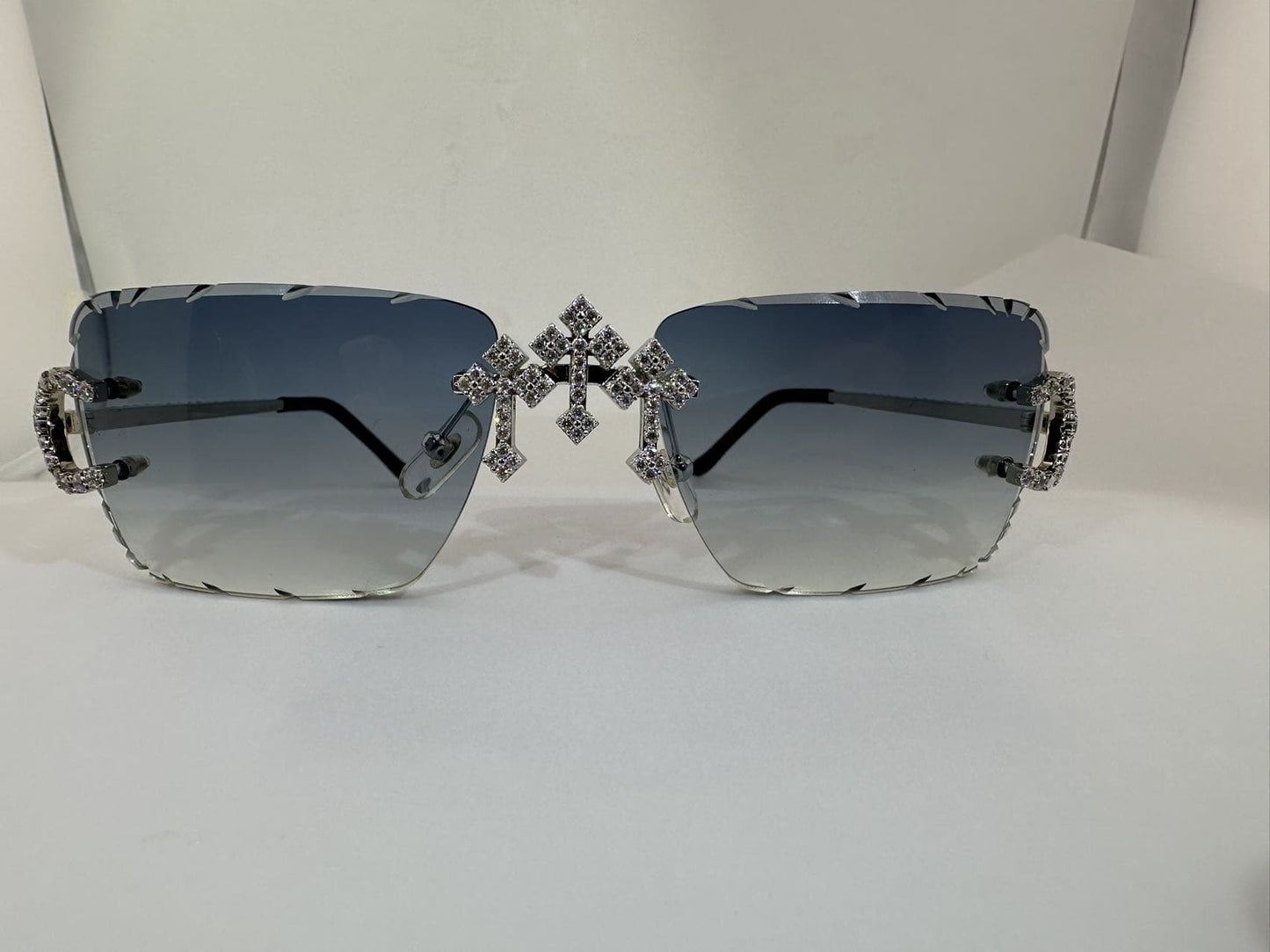 Big C VVS1 Moissanite Cross Sunglasses 'Navy'
