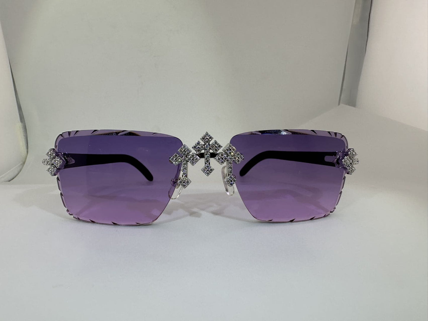 Woods VVS1 Moissanite Cross Sunglasses 'Purple'