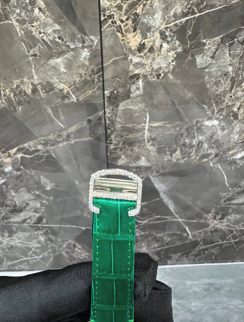 Santos VVS1 Moissanite 41mm 'White' Green Dial