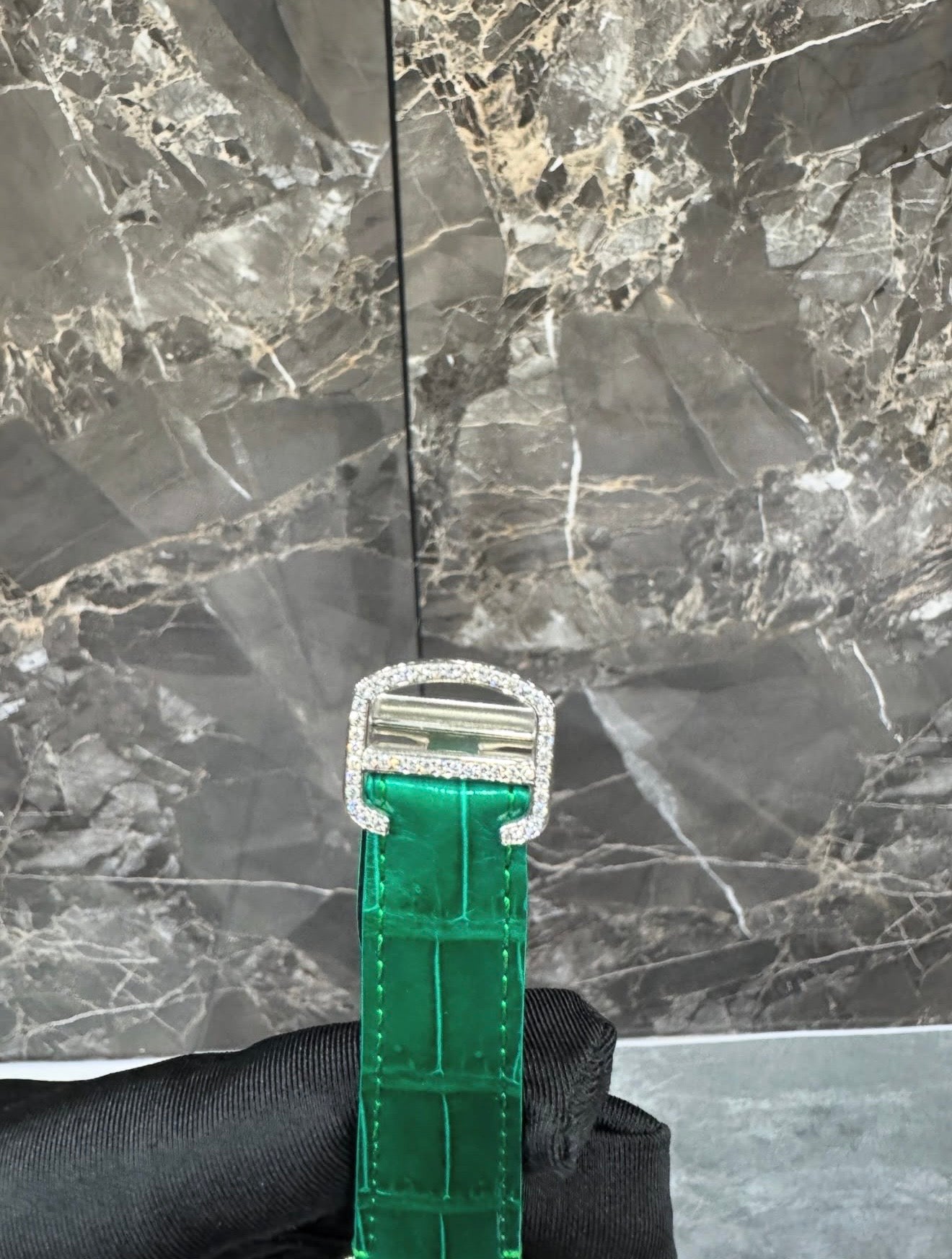 Santos VVS1 Moissanite 41mm 'White' Green Dial