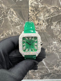 Santos VVS1 Moissanite 41mm 'White' Green Dial