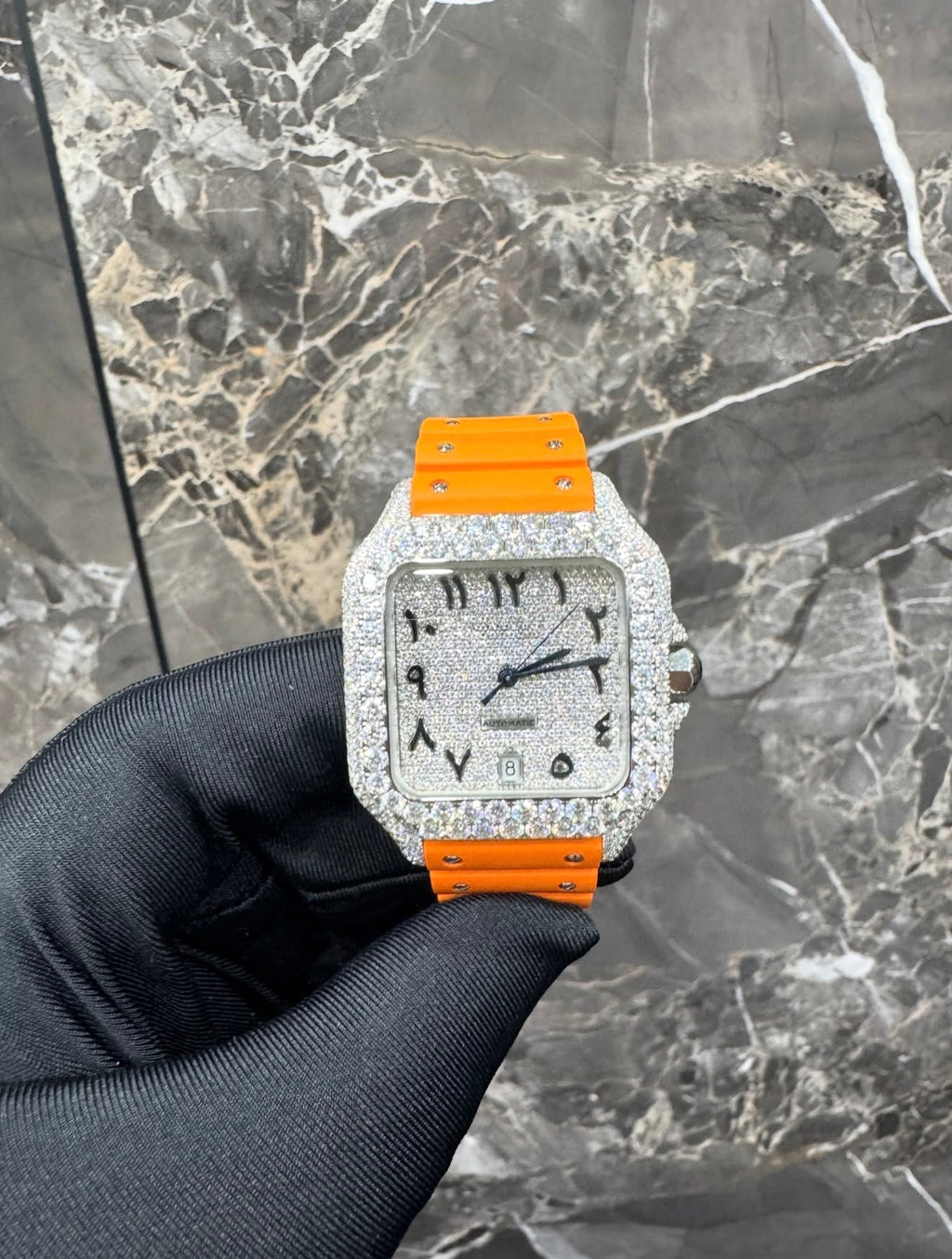 Santos VVS1 Moissanite 41mm 'White/Orange'