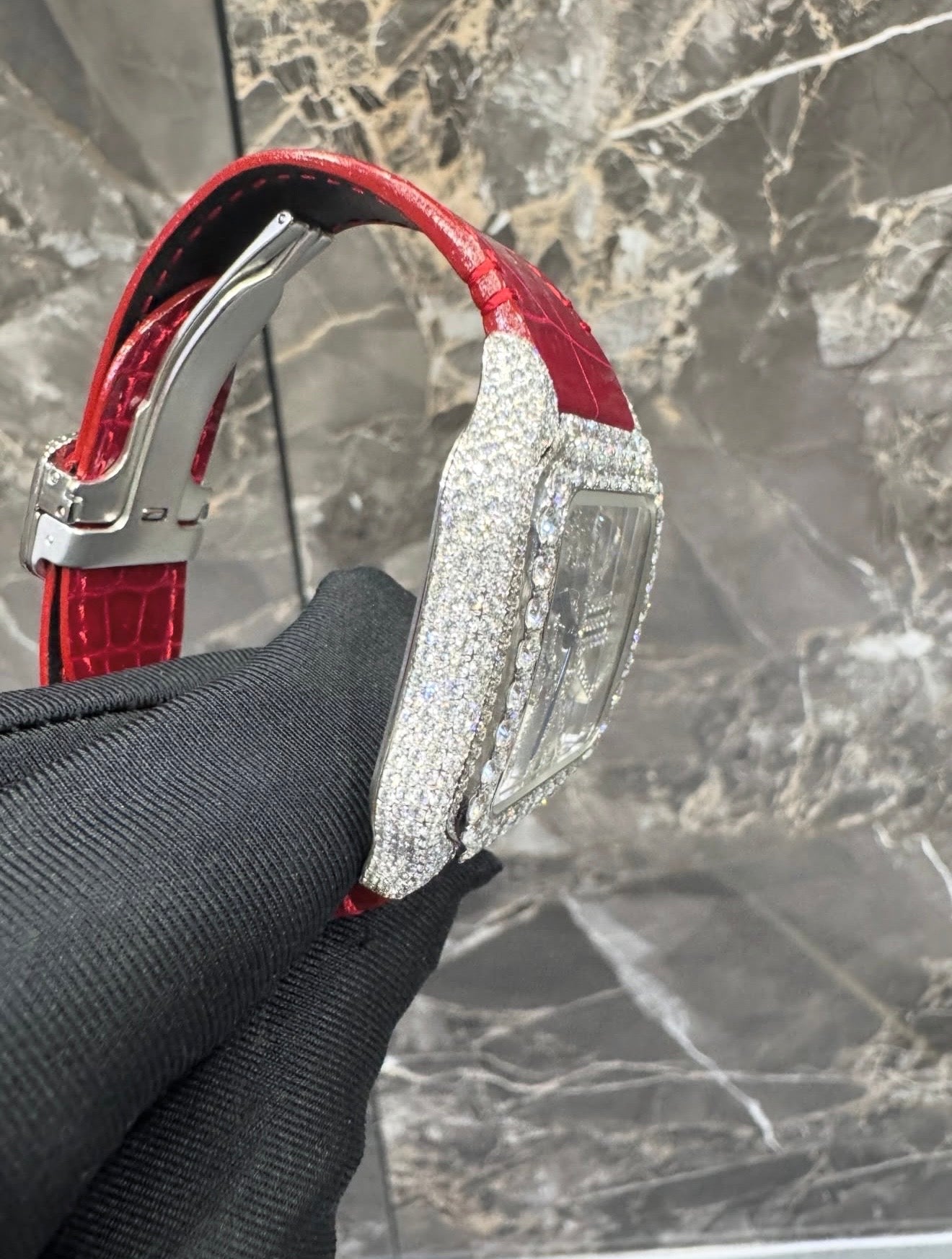 Skeleton VVS1 Moissanite 41mm 'White/Red'