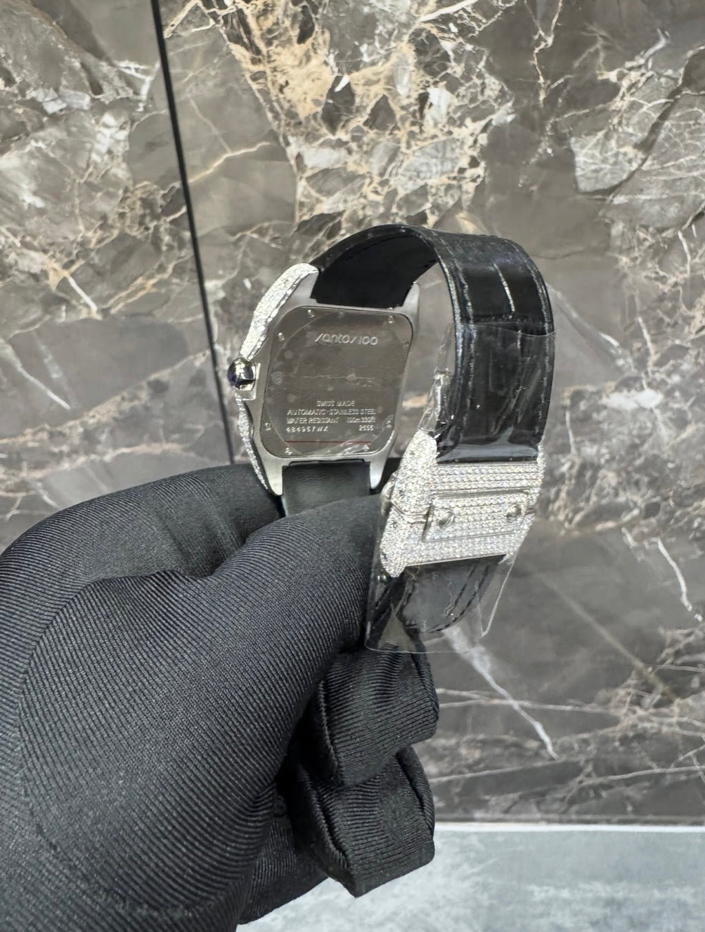 Santos VVS1 Moissanite 41mm 'White/Black'