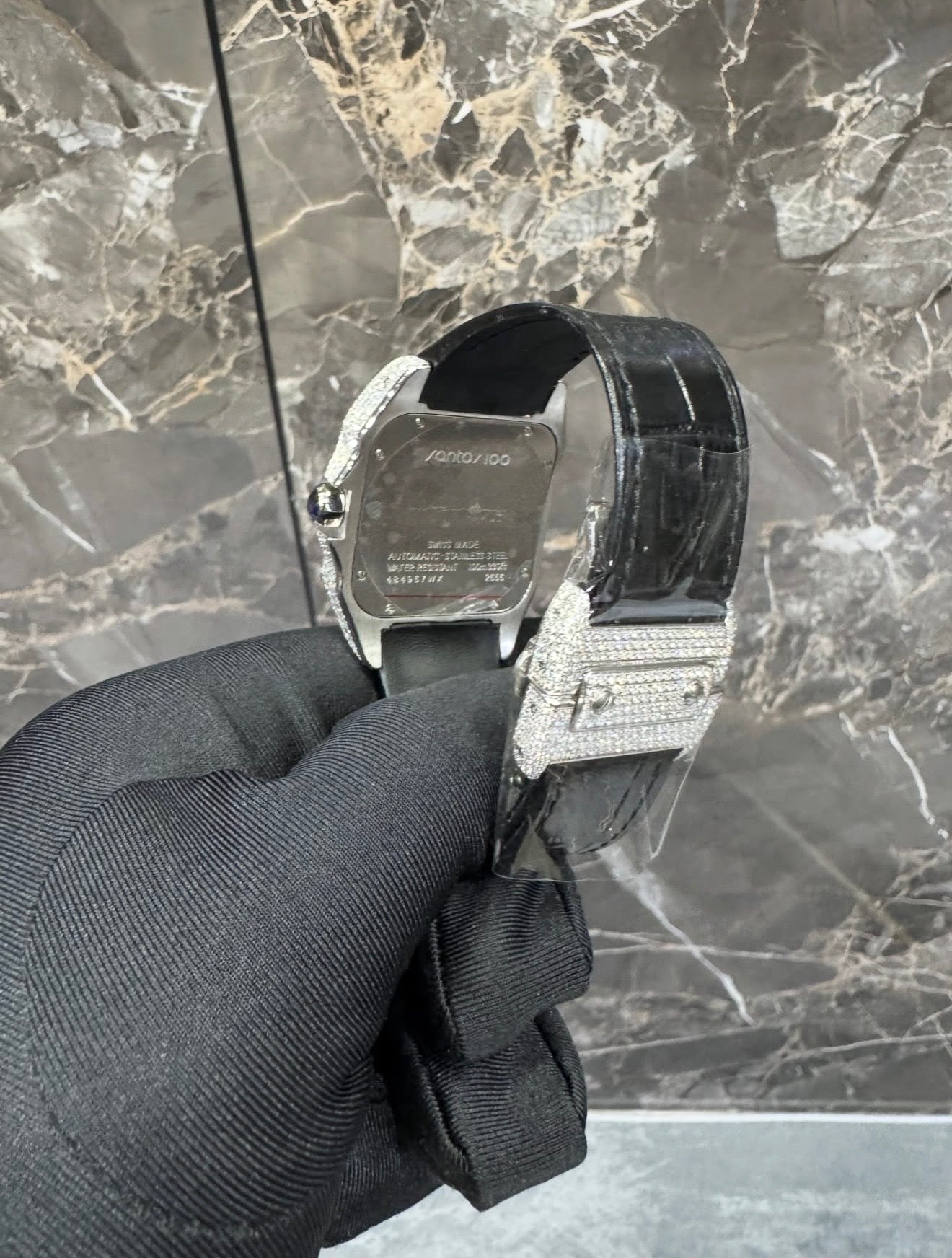 Santos VVS1 Moissanite 41mm 'White/Black'