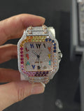 Santos VVS1 Moissanite Two-Tone 41mm 'Rose Gold' Muiltcolor