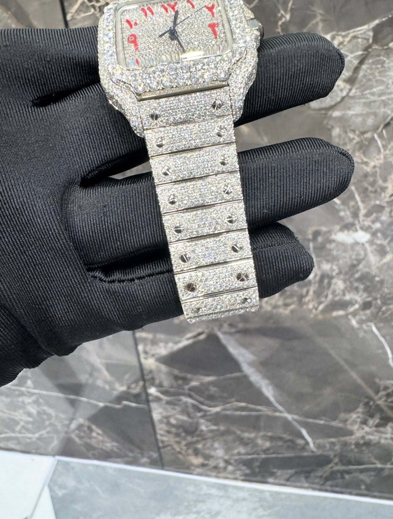Santos VVS1 Moissanite 41mm Arabic Dial 'White'