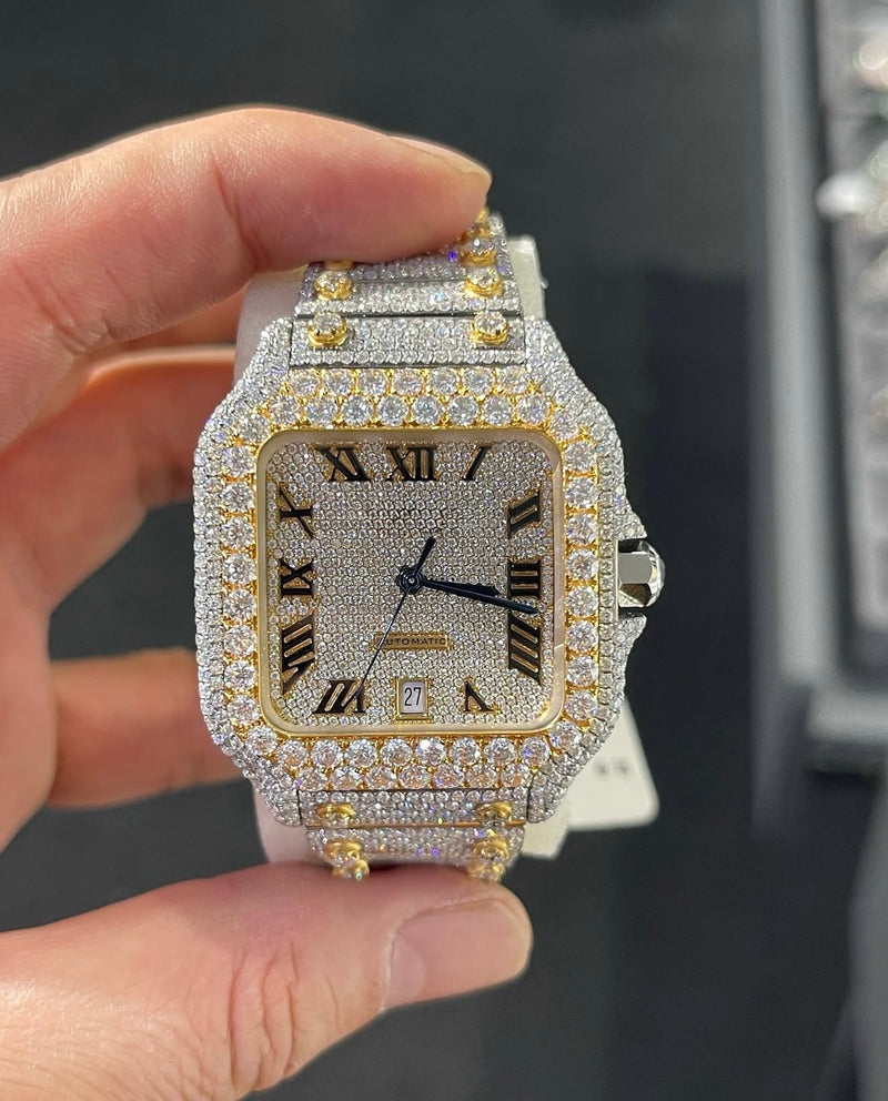 Santos VVS1 Moissanite 41mm Two-Tone 'White Gold'