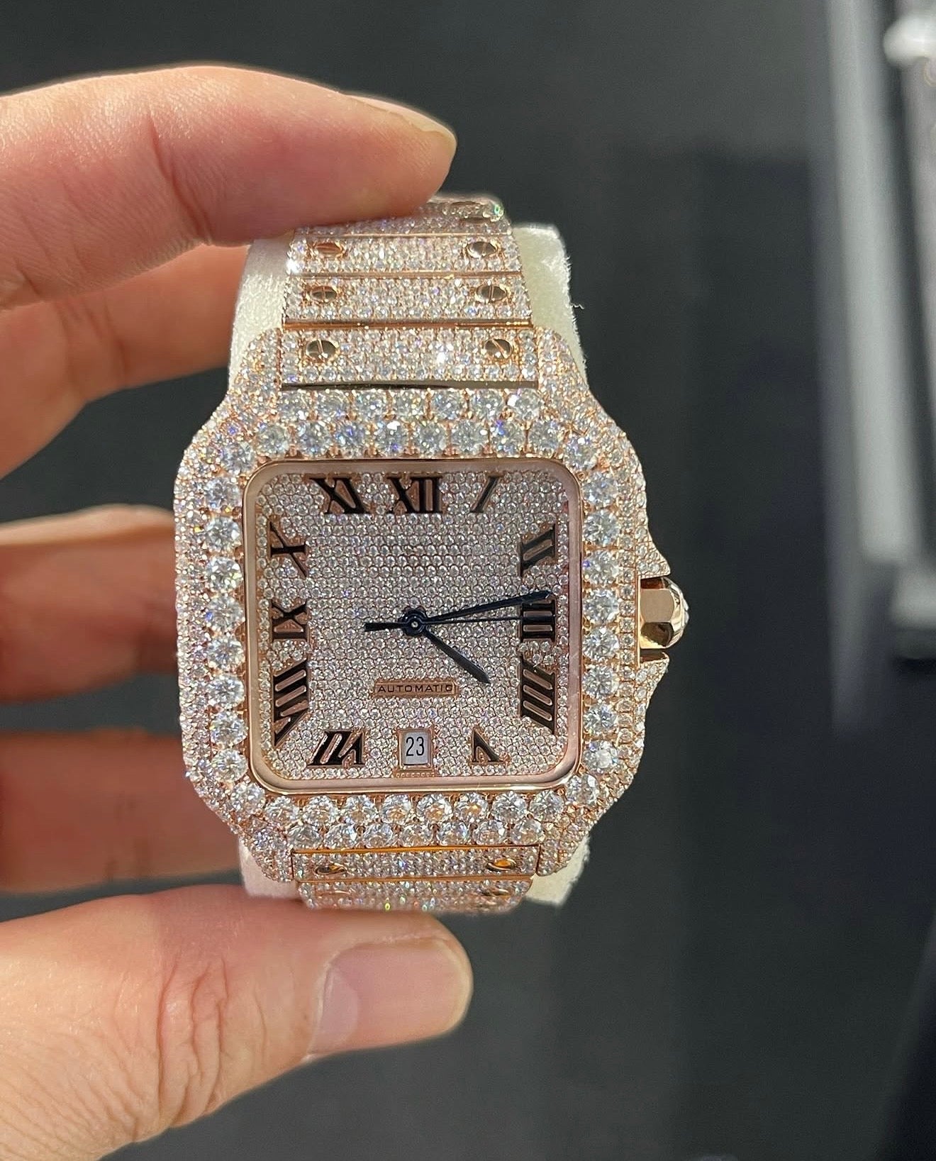 Santos VVS1 Moissanite 41mm 'Rose'