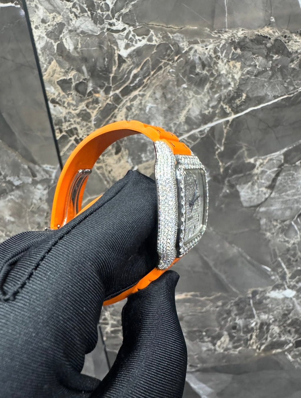 Santos VVS1 Moissanite 41mm 'White/Orange'
