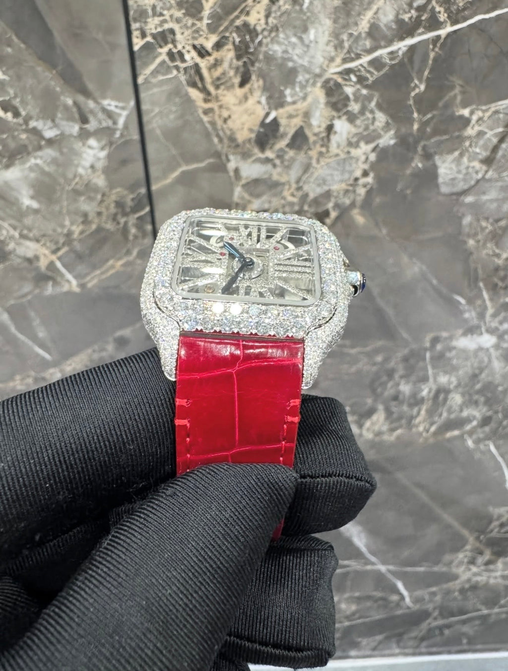 Skeleton VVS1 Moissanite 41mm 'White/Red'