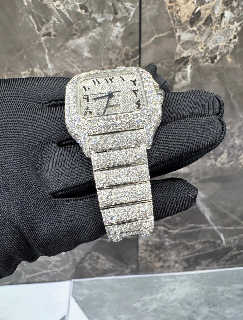 Santos VVS1 Moissanite Arabic Dial 41mm Two-Tone 'White'