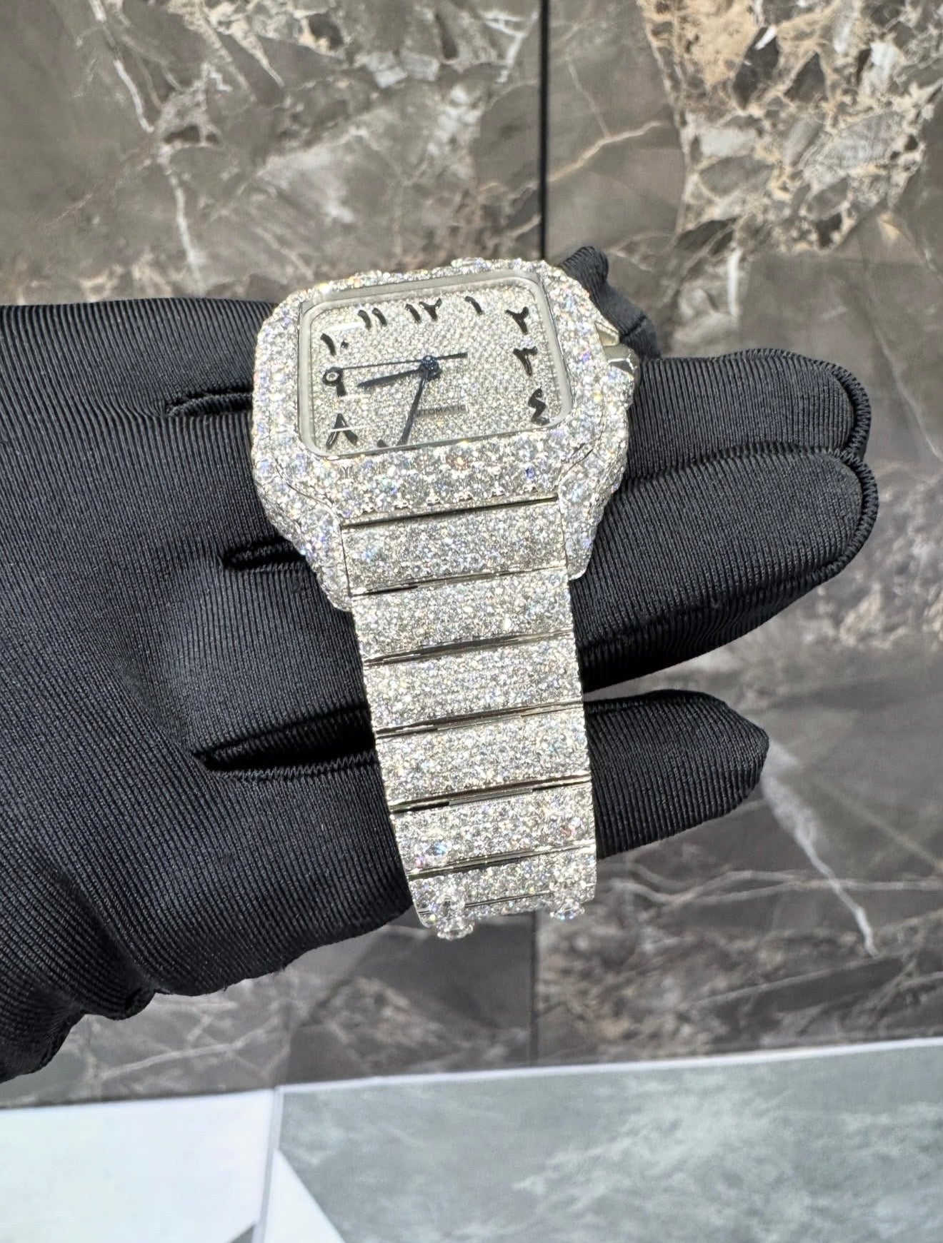Santos VVS1 Moissanite Arabic Dial 41mm Two-Tone 'White'