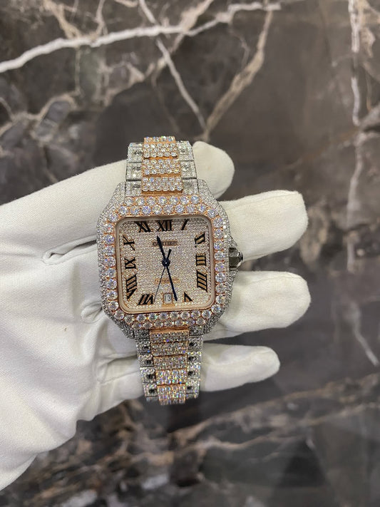Santos VVS1 Moissanite 41mm 'Rose Gold'