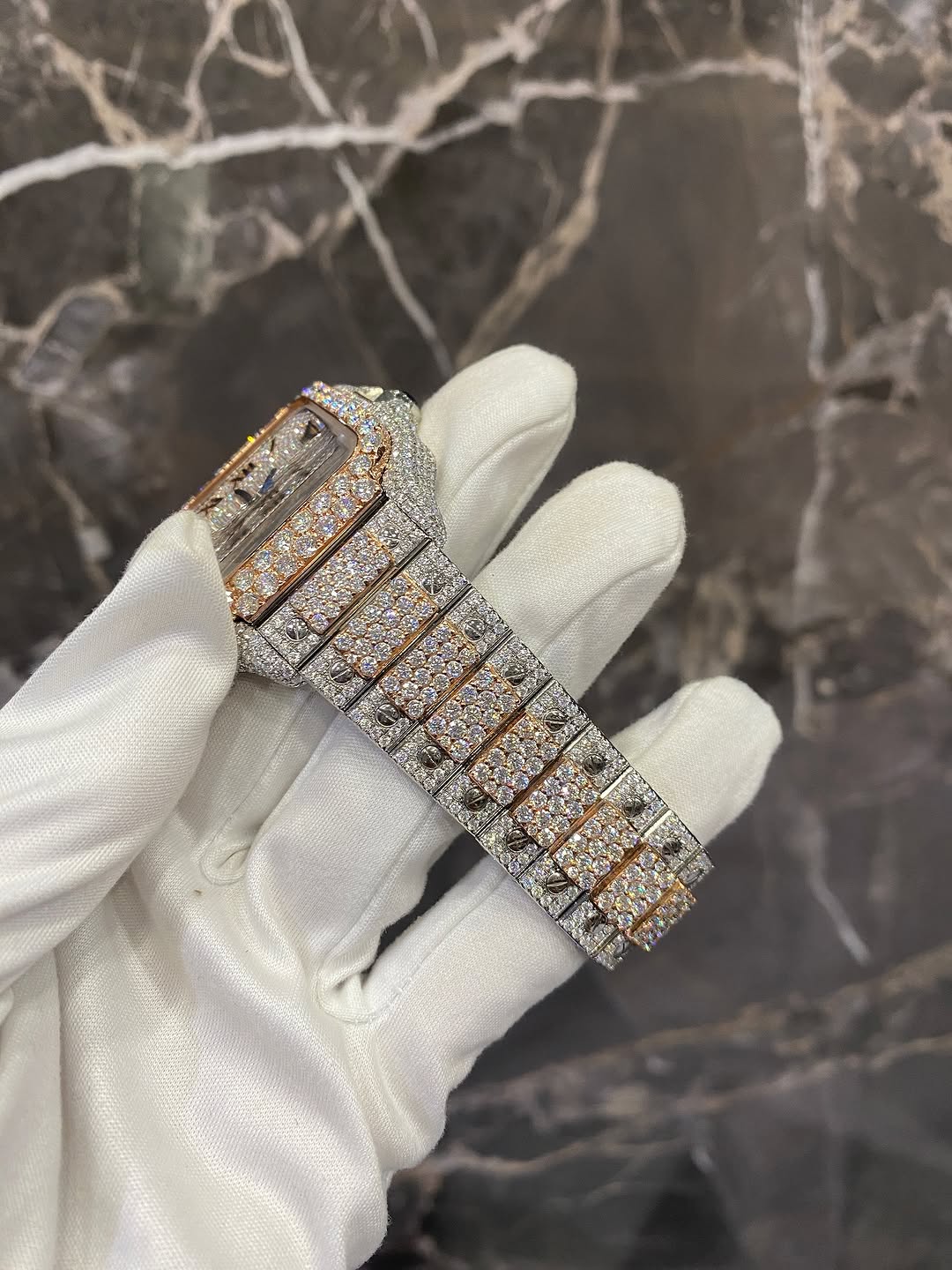 Santos VVS1 Moissanite 41mm 'Rose Gold'