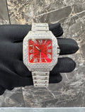 Santos VVS1 Moissanite 41mm 'White' Red Dial