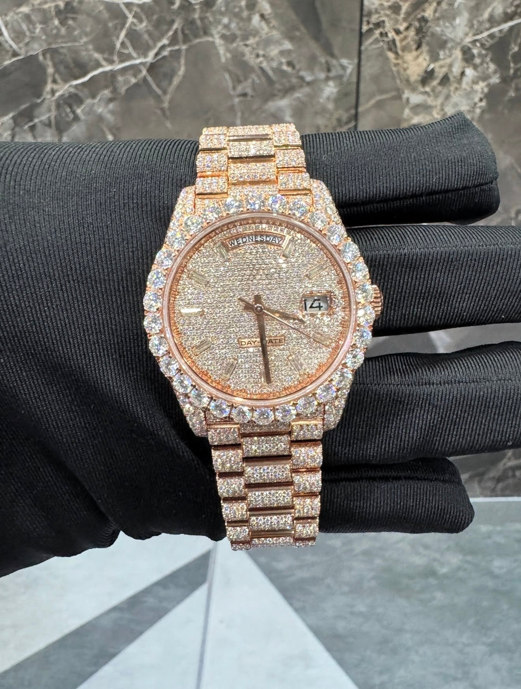 Presidential VVS1 Moissanite 41mm 'Rose Gold'