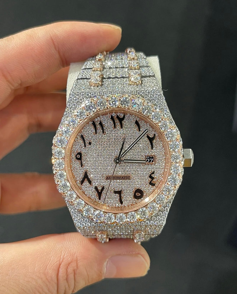 Royal Oak VVS1 Moissanite Two-Tone Arabic Dial 41mm 'Rose Gold'