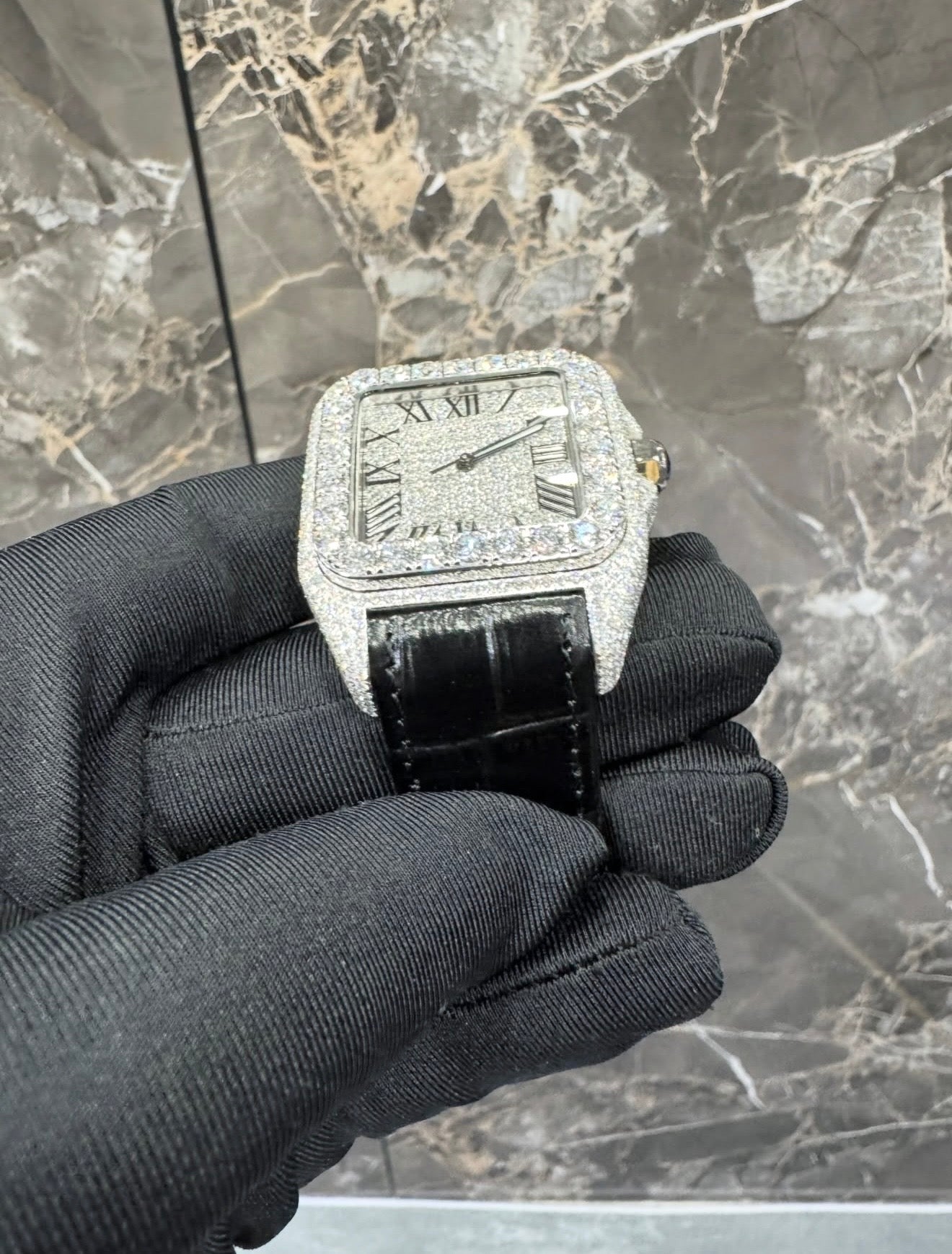 Santos VVS1 Moissanite 41mm 'White/Black'