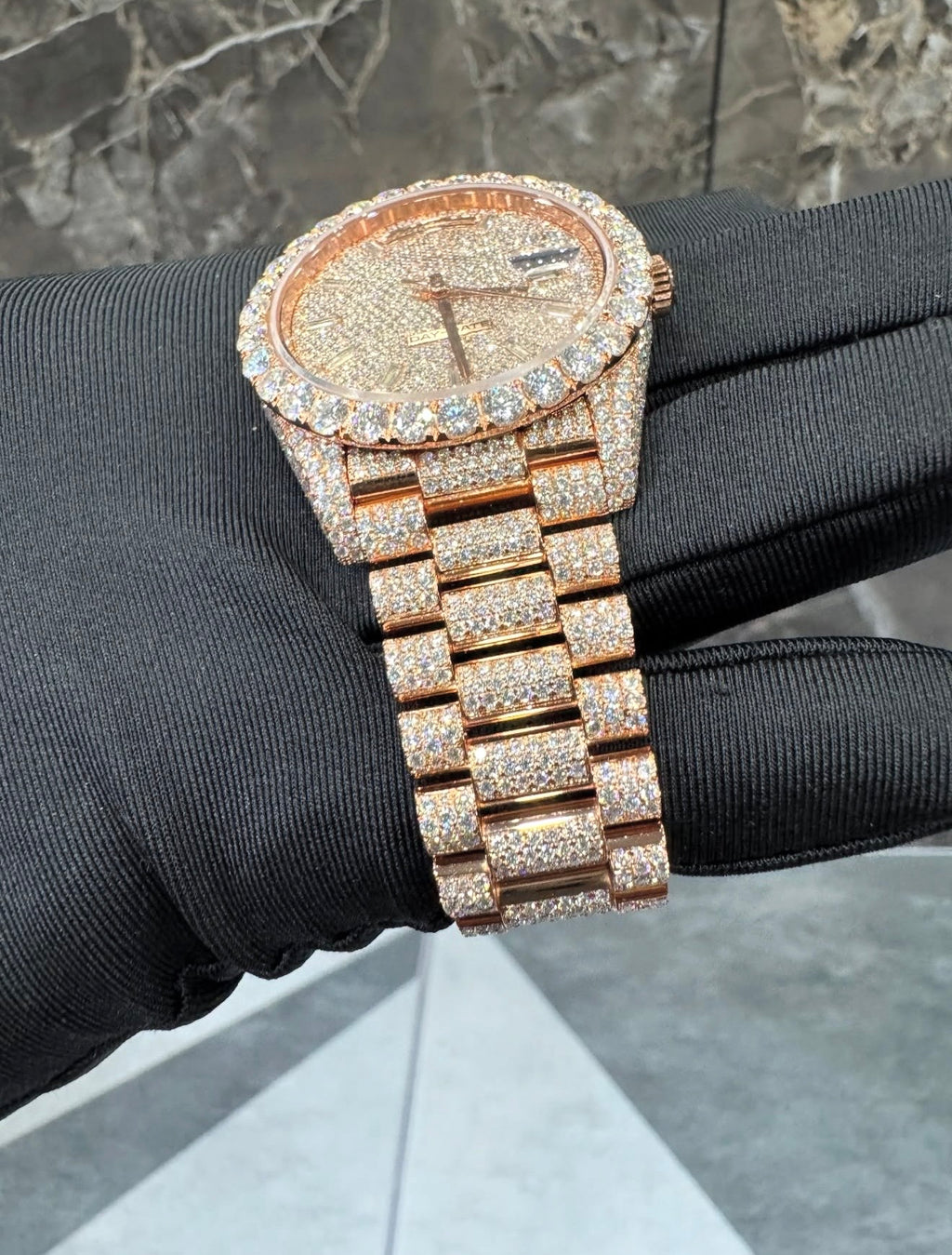 Presidential VVS1 Moissanite 41mm 'Rose Gold'