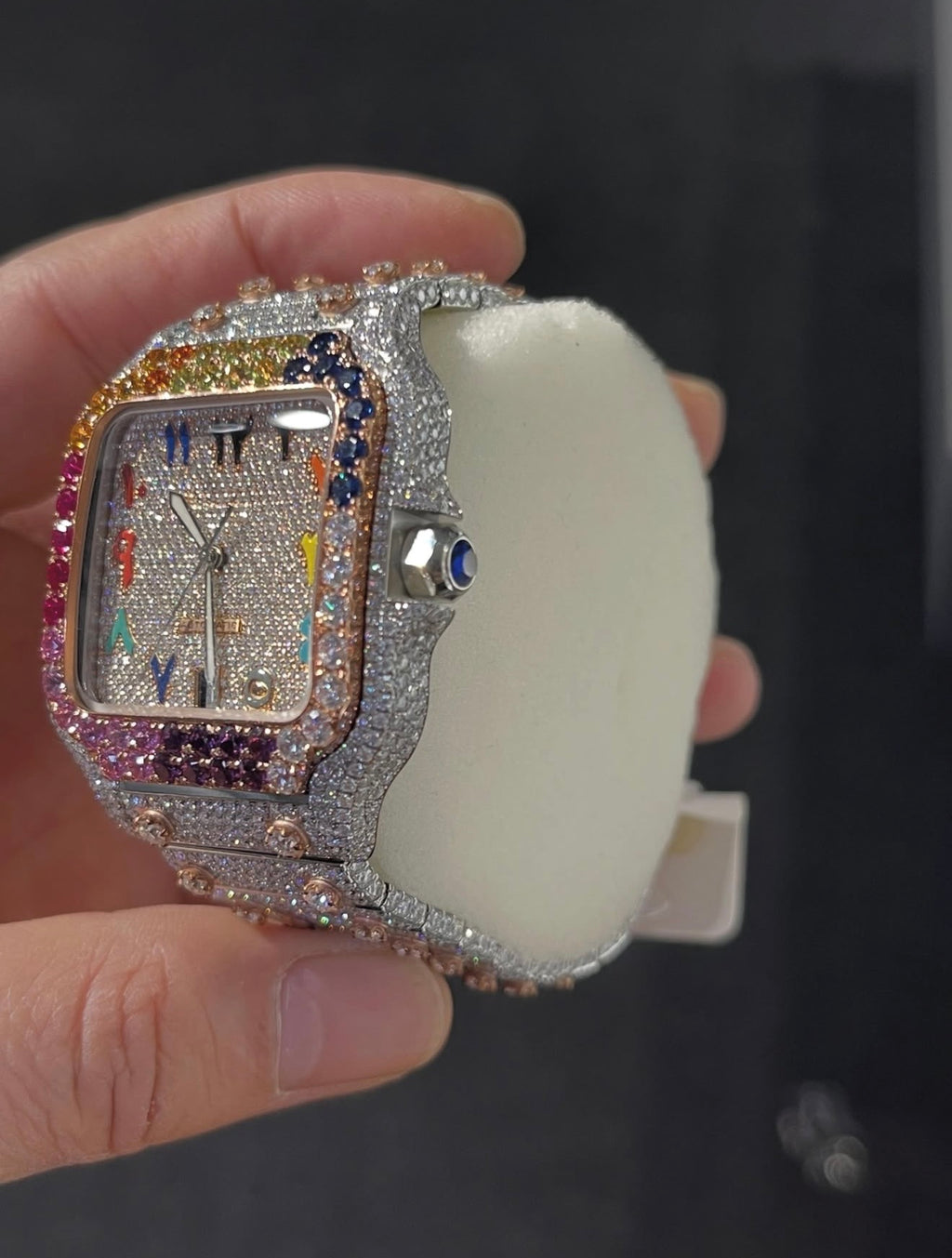 Santos VVS1 Moissanite Two-Tone 41mm 'Rose Gold' Muiltcolor