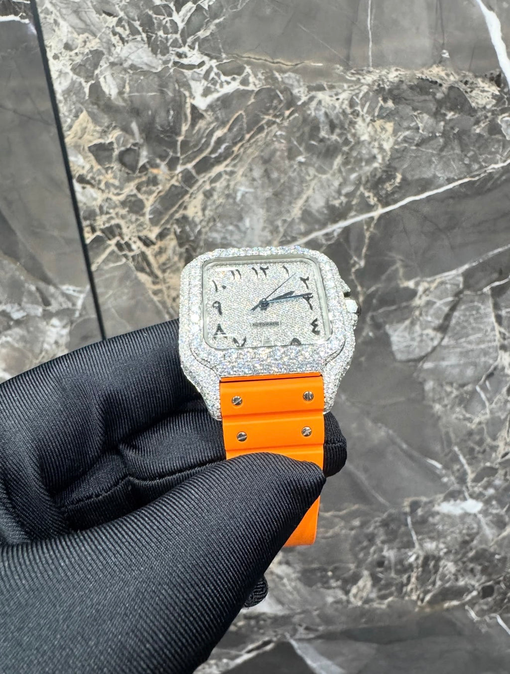 Santos VVS1 Moissanite 41mm 'White/Orange'