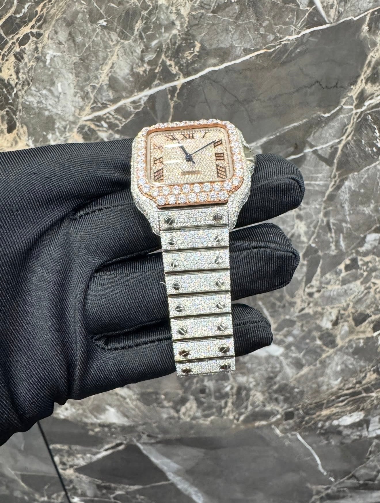 Santos VVS1 Moissanite 41mm 'Rose Gold'