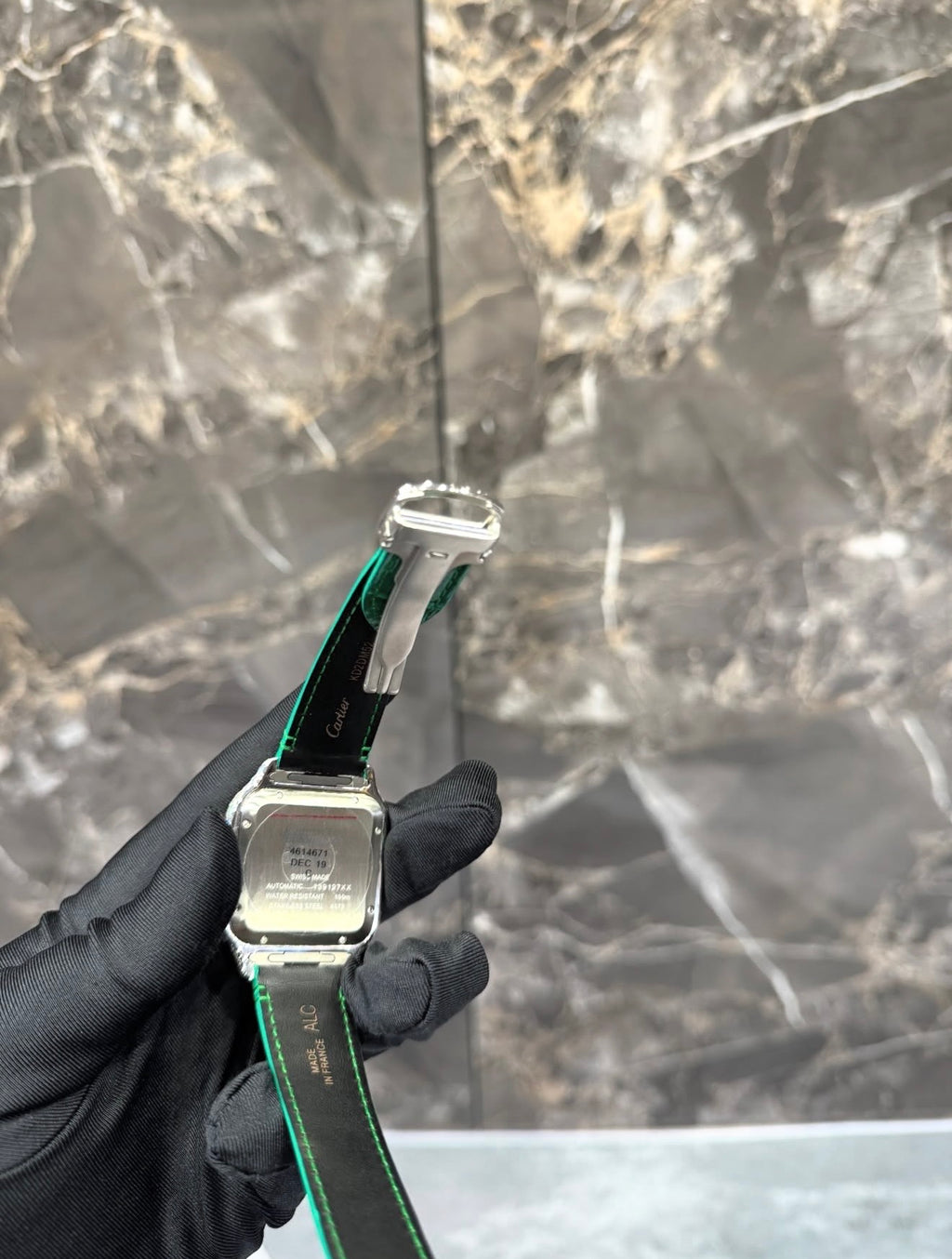 Santos VVS1 Moissanite 41mm 'White' Green Dial