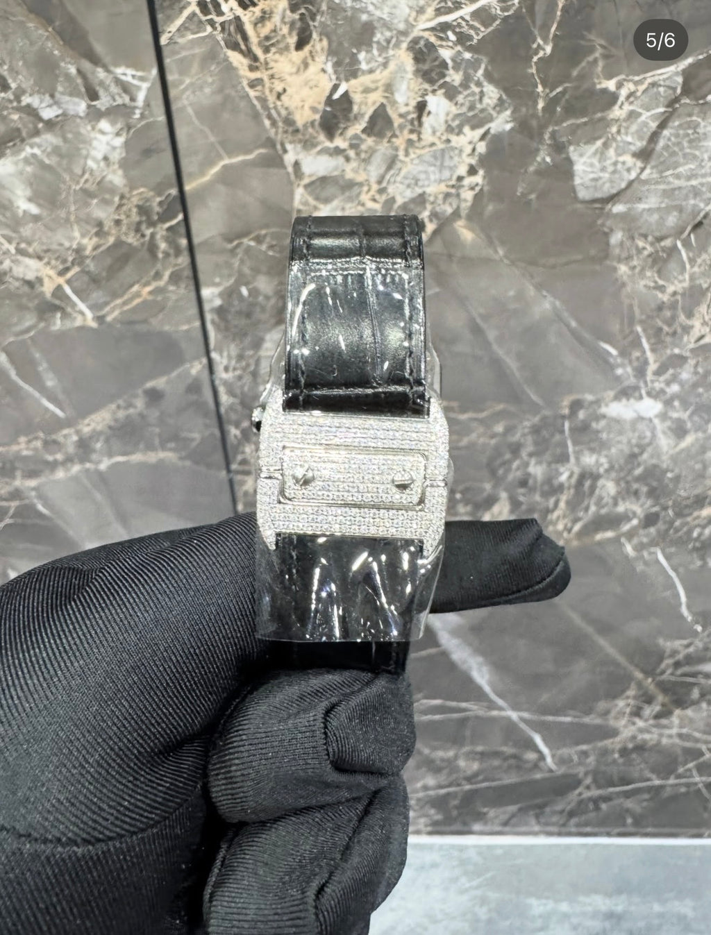 Santos VVS1 Moissanite 41mm 'White/Black'