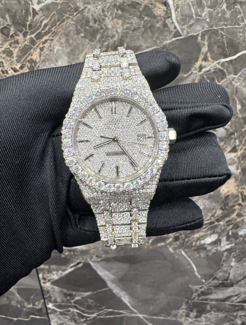 Royal Oak VVS1 Moissanite 41mm Two-Tone 'White' White Dial