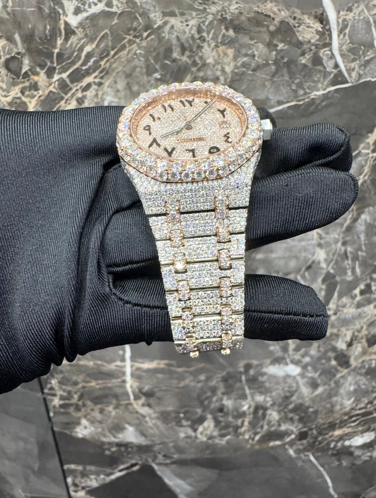 Royal Oak VVS1 Moissanite Arabic Dial 41mm 'Rose Gold' White Dial