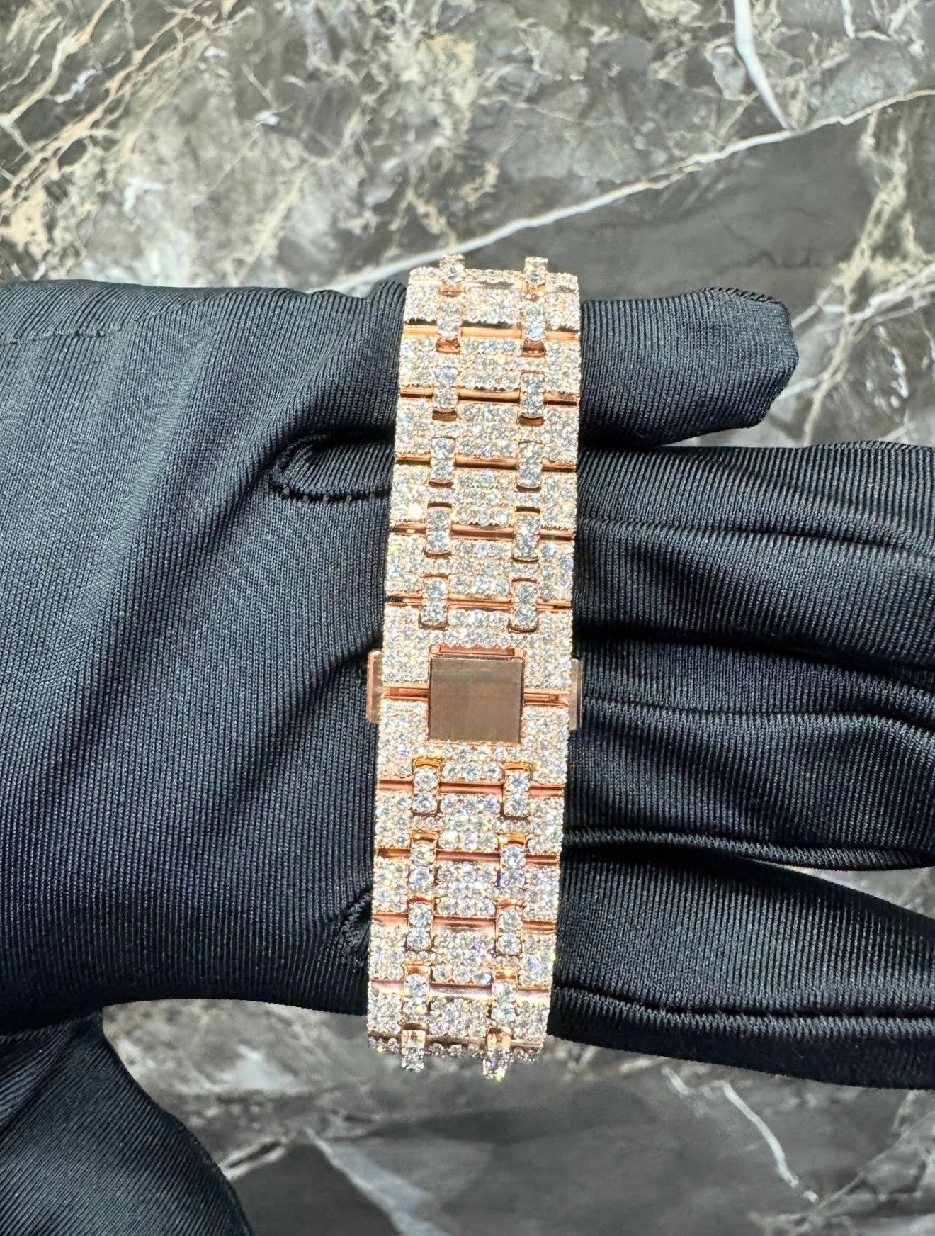Royal Oak VVS1 Moissanite 41mm Two-Tone 'Rose' White Dial