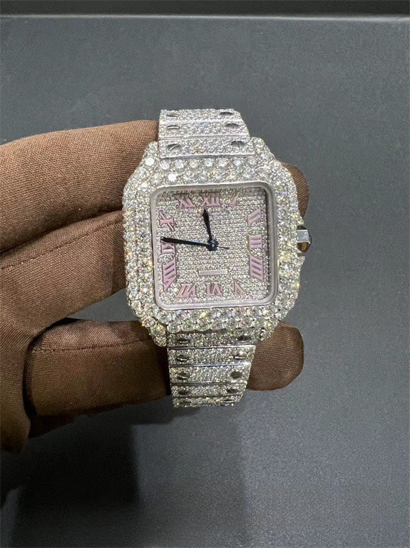 Santos VVS1 Moissanite 41mm 'White Pink'