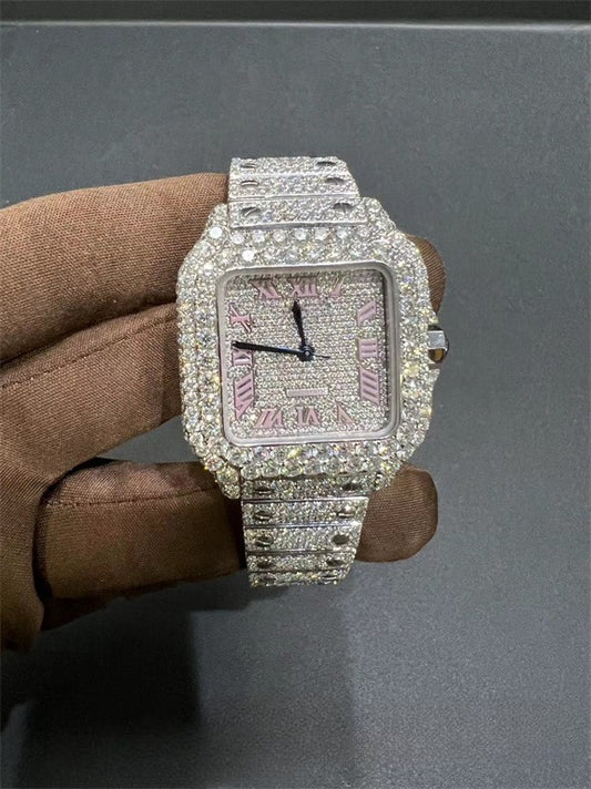 Santos VVS1 Moissanite 41mm 'White Pink'
