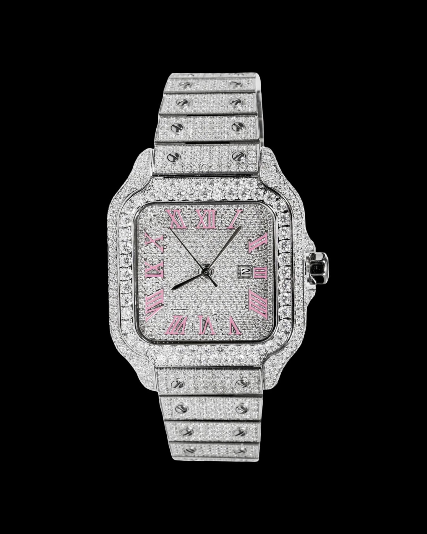 Santos VVS1 Moissanite 41mm 'White Pink'
