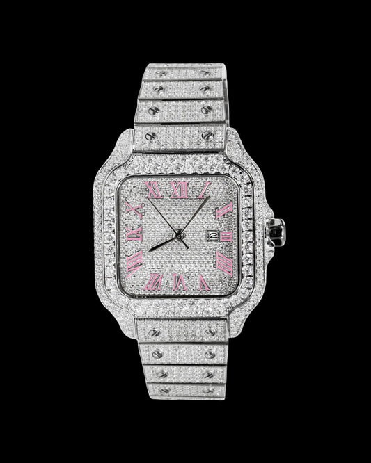 Santos VVS1 Moissanite 41mm 'White Pink'
