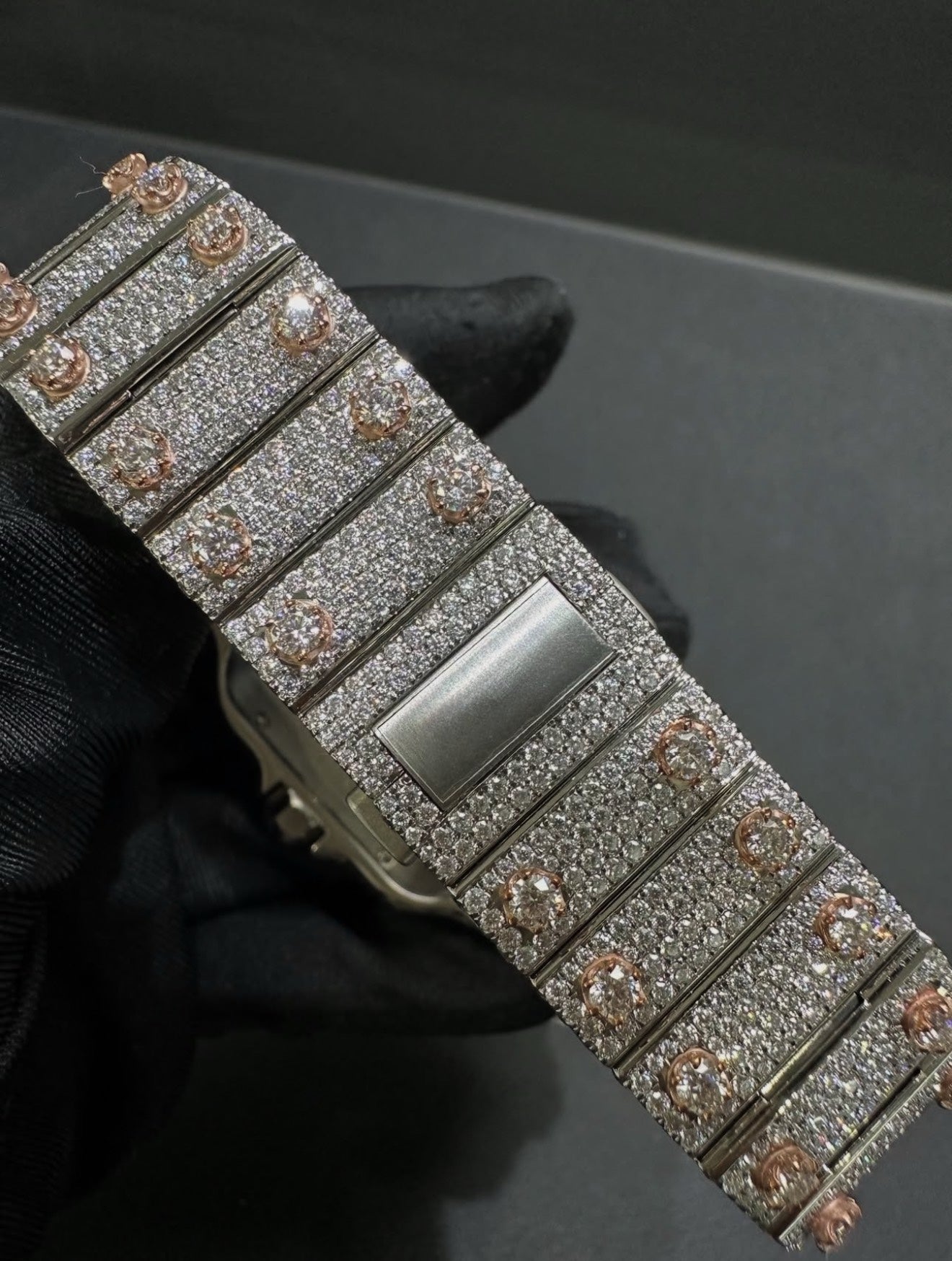 Santos VVS1 Moissanite 41mm Two-Tone 'Rose Gold'