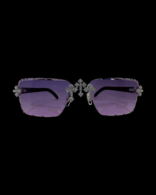 Woods VVS1 Moissanite Cross Sunglasses 'Purple'