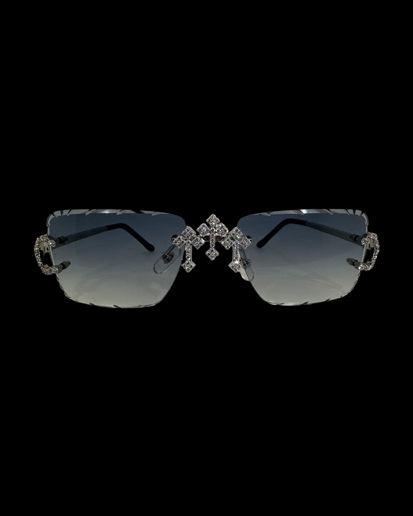 Big C VVS1 Moissanite Cross Sunglasses 'Navy'