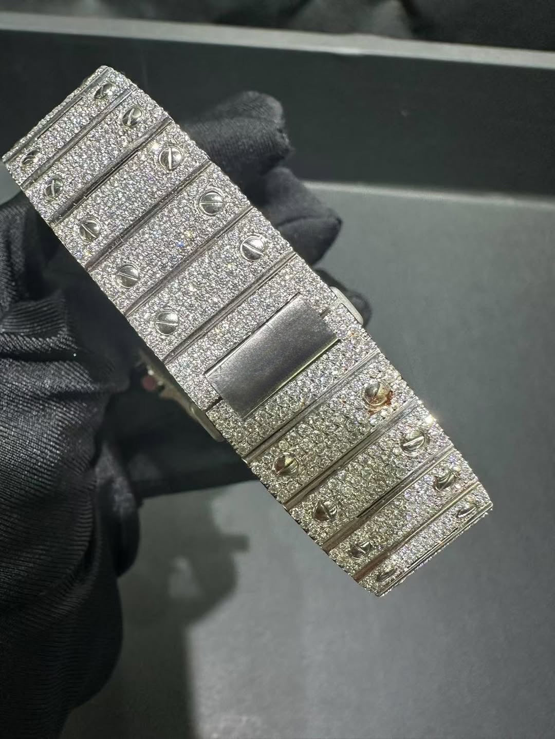 Santos VVS1 Moissanite Arabic Dial 41mm 'White'