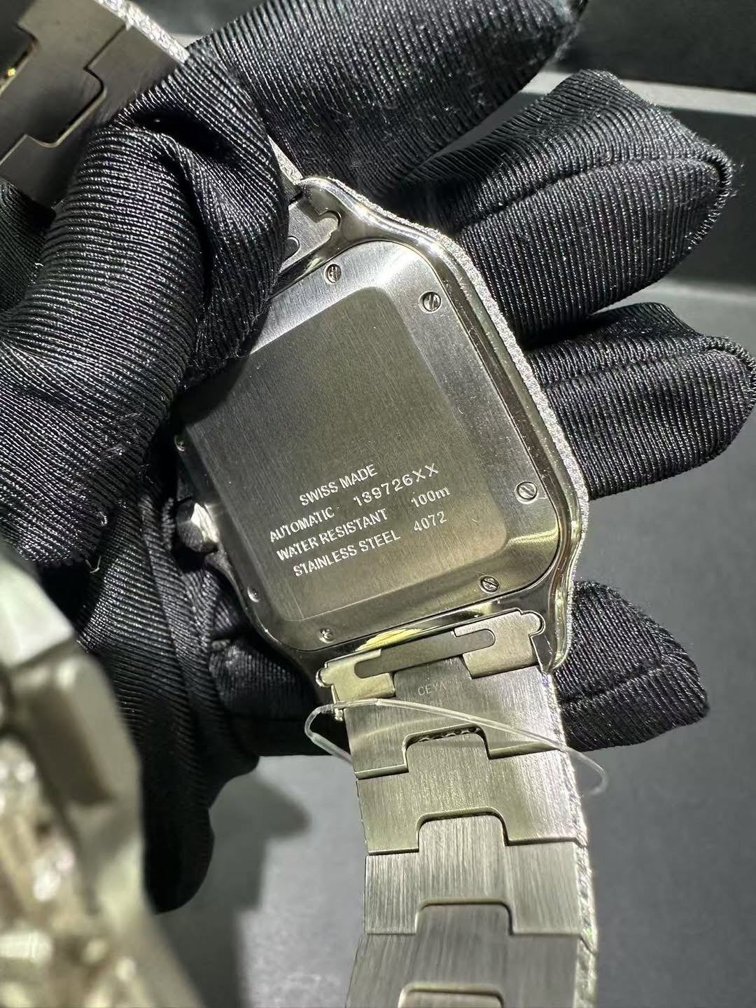 Santos VVS1 Moissanite Arabic Dial 41mm 'White'