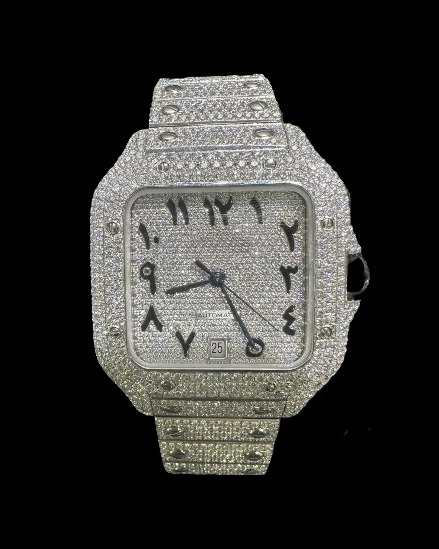 Santos VVS1 Moissanite Arabic Dial 41mm 'White'