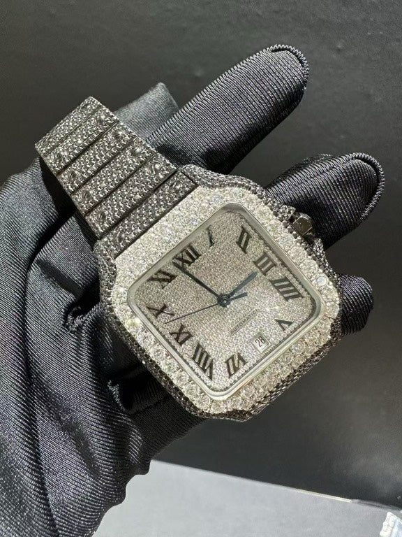 Santos VVS1 Moissanite 41mm 'White/Black'