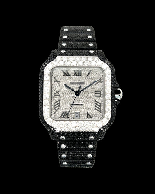 Santos VVS1 Moissanite 41mm 'White/Black'