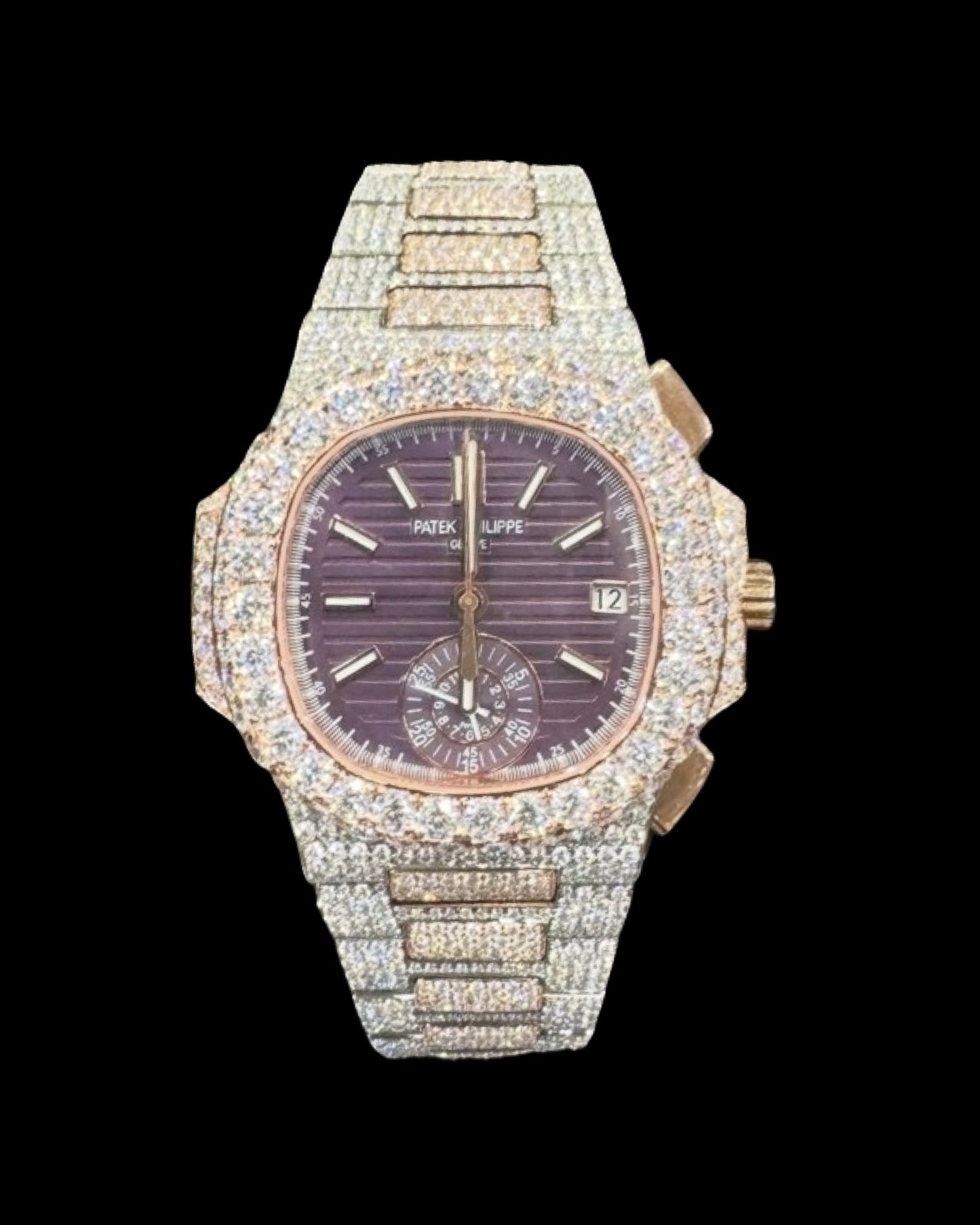 Nautilus VVS1 Moissanite 41mm 'White/Purple Dial'