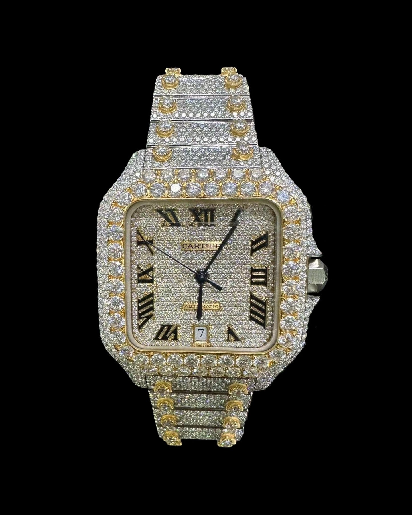 Santos VVS1 Moissanite 41mm Two-Tone 'White Gold'