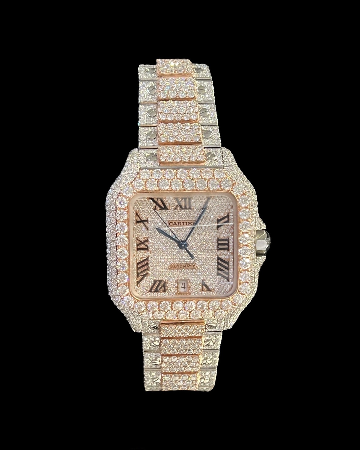 Santos VVS1 Moissanite 41mm 'Rose Gold'