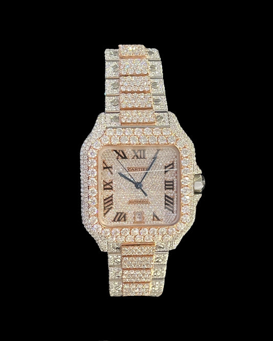 Santos VVS1 Moissanite 41mm 'Rose Gold'